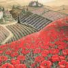 Arazzo Papaveri "paesaggio" Toscano Atelier D'Oriente