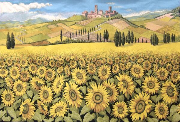 Arazzo Girasoli "paesaggio" Toscano Atelier D'Oriente