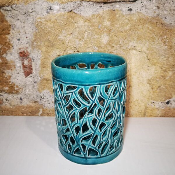 Porta candela intagliata a mano Persiana cod. 23/1 mis. 10,5x14,5 Atelier D'Oriente