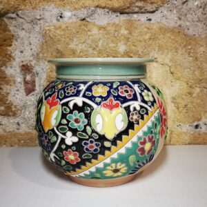 Cachepot Persiano a rilievo con manici 13x15 cm Atelier D'Oriente