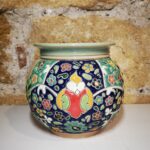 Cachepot Persiano a rilievo con manici 13x15 cm Atelier D'Oriente