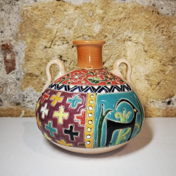 Anfora Persiana a rilievo con manici 13x13 cm Atelier D'Oriente